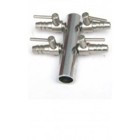 Luft Verteiler verchromt 8 mm mit Krone mit 4 Ausgänge